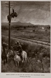 Boers Caught in the Act of Cutting the Telegraph Wires